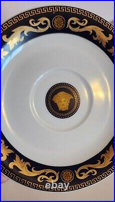 Versace Rosenthal Medusa Blue & Gold Porcelain China dinner plate 28 cm