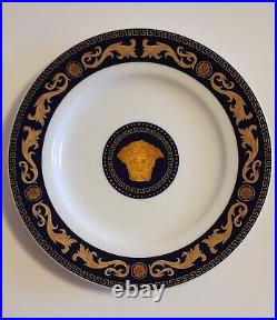 Versace Rosenthal Medusa Blue & Gold Porcelain China, salad plate 19 cm