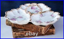 Very Fine Porcelain Leaf Compote Gillan Verdon Gilded Edges