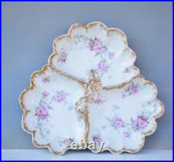 Very Fine Porcelain Leaf Compote Gillan Verdon Gilded Edges