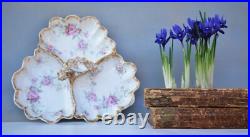 Very Fine Porcelain Leaf Compote Gillan Verdon Gilded Edges