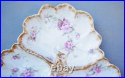 Very Fine Porcelain Leaf Compote Gillan Verdon Gilded Edges