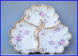 Very Fine Porcelain Leaf Compote Gillan Verdon Gilded Edges