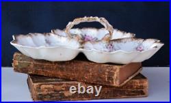 Very Fine Porcelain Leaf Compote Gillan Verdon Gilded Edges