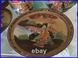 Very Rare Antique china japanese hand painted with gold leaf circa 1950/60