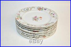 Victoria China Czechoslovakia Floral and Gold China Plates Circa 1920s