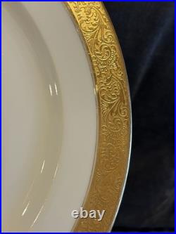 Vignaud VIG28 Wanamaker 3 Ea. Dinner Luncheon Plate Cup & Saucer Gold Encrusted