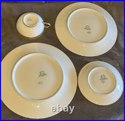 Vignaud VIG28 Wanamaker 3 Ea. Dinner Luncheon Plate Cup & Saucer Gold Encrusted