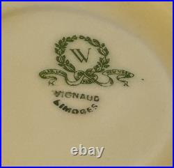 Vignaud VIG28 Wanamaker 3 Ea. Dinner Luncheon Plate Cup & Saucer Gold Encrusted