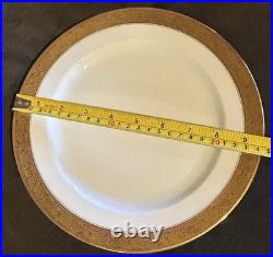 Vignaud VIG28 Wanamaker 3 Ea. Dinner Luncheon Plate Cup & Saucer Gold Encrusted