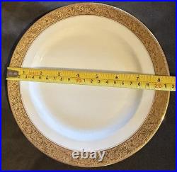 Vignaud VIG28 Wanamaker 3 Ea. Dinner Luncheon Plate Cup & Saucer Gold Encrusted