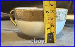 Vignaud VIG28 Wanamaker 3 Ea. Dinner Luncheon Plate Cup & Saucer Gold Encrusted