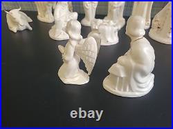 Vintage 1962 White Gold Porcelain China Nativity Large Set Evelyn W. E. W