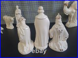 Vintage 1962 White Gold Porcelain China Nativity Large Set Evelyn W. E. W