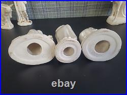 Vintage 1962 White Gold Porcelain China Nativity Large Set Evelyn W. E. W