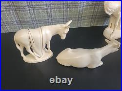 Vintage 1962 White Gold Porcelain China Nativity Large Set Evelyn W. E. W