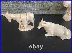 Vintage 1962 White Gold Porcelain China Nativity Large Set Evelyn W. E. W