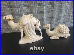 Vintage 1962 White Gold Porcelain China Nativity Large Set Evelyn W. E. W