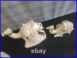 Vintage 1962 White Gold Porcelain China Nativity Large Set Evelyn W. E. W