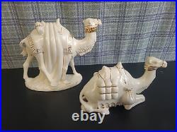 Vintage 1962 White Gold Porcelain China Nativity Large Set Evelyn W. E. W