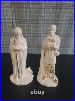 Vintage 1962 White Gold Porcelain China Nativity Large Set Evelyn W. E. W