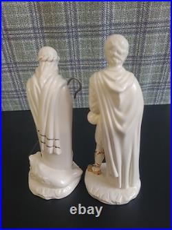 Vintage 1962 White Gold Porcelain China Nativity Large Set Evelyn W. E. W