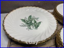 Vintage 35 ROYAL CHINA INC Plates Golden Valley 22 K Gold Trim (LARGE LOT)