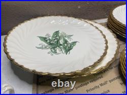 Vintage 35 ROYAL CHINA INC Plates Golden Valley 22 K Gold Trim (LARGE LOT)