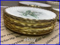 Vintage 35 ROYAL CHINA INC Plates Golden Valley 22 K Gold Trim (LARGE LOT)
