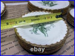 Vintage 35 ROYAL CHINA INC Plates Golden Valley 22 K Gold Trim (LARGE LOT)