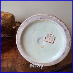 Vintage 3-Pc Chinese Satsuma Porcelain Set Gold Moriage