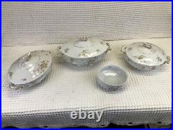 Vintage! 4Pc. Set of 14K. Gold Inlay Saxony Fine China
