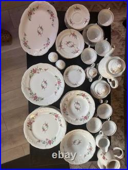 Vintage 56 Piece Set Royal Kent Collection Poland Bavarian Rose Gold Trim