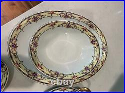 Vintage 83-piece VICTORIA Czechoslovakia Floral Gold Trimmed China