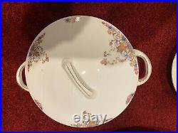 Vintage 93-piece Victoria Czechoslovakia Floral and Gold China set Nice