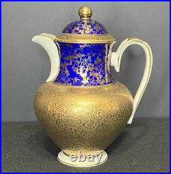 Vintage ALKA Kunst Kronach Bavaria Tea Set 13 piece set Gold and Blue