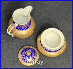 Vintage ALKA Kunst Kronach Bavaria Tea Set 13 piece set Gold and Blue