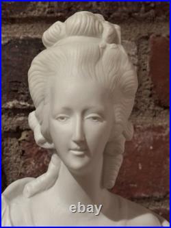 Vintage Andrea Japan Marie Antoinette Bisque Porcelain Bust 11 Green Gold Base