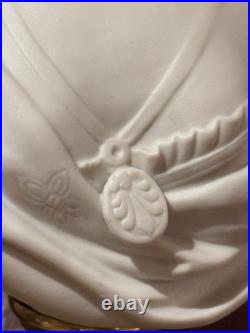 Vintage Andrea Japan Marie Antoinette Bisque Porcelain Bust 11 Green Gold Base