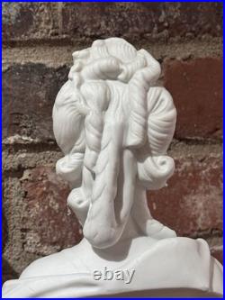 Vintage Andrea Japan Marie Antoinette Bisque Porcelain Bust 11 Green Gold Base