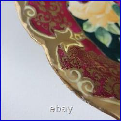 Vintage Antique Royal Nippon Kinran China Hand Painted Plate Roses Gold Trim