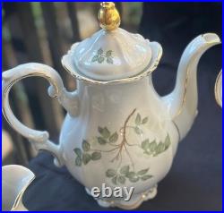 Vintage Bavaria Germany Porcelain Plate Floral Design Gold Trim