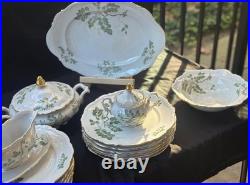 Vintage Bavaria Germany Porcelain Plate Floral Design Gold Trim