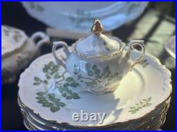 Vintage Bavaria Germany Porcelain Plate Floral Design Gold Trim