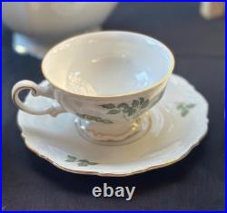 Vintage Bavaria Germany Porcelain Plate Floral Design Gold Trim