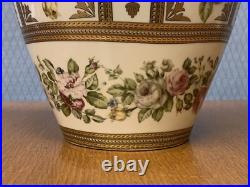 Vintage Beautiful Floral & Gold Accents Porcelain China Vase Crown Lion Mark EUC