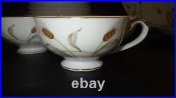 Vintage China Dinnerware Set Golden Wheat by Arlene Seyei service 4 28 pieces