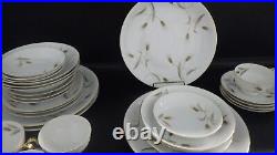 Vintage China Dinnerware Set Golden Wheat by Arlene Seyei service 4 28 pieces