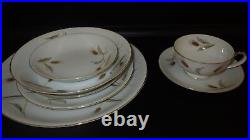 Vintage China Dinnerware Set Golden Wheat by Arlene Seyei service 4 28 pieces