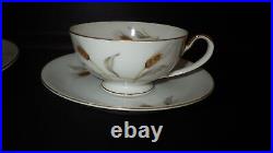 Vintage China Dinnerware Set Golden Wheat by Arlene Seyei service 4 28 pieces